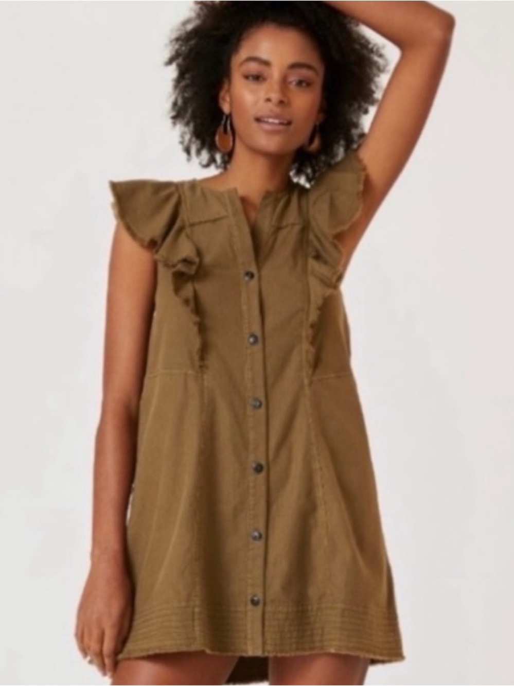 NWT Anthropologie Pilcro Button Front Tunic w/ side pockets Dress, S